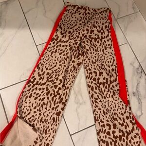 Grayson Threads Brown and Cream Leopard Print Pants